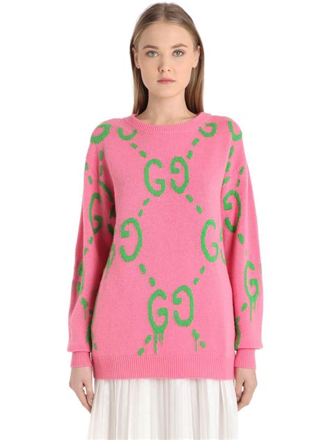 gucci sweatshirt pink|gucci pink and green cardigan.